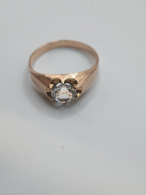#ad Antique 9k Rose Gold Belcher And Paste Ring $249.00