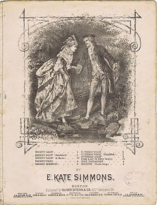 #ad Racquet Galop E. Kate Simmons 1880 Antique Sheet Music 2nd offered $24.99