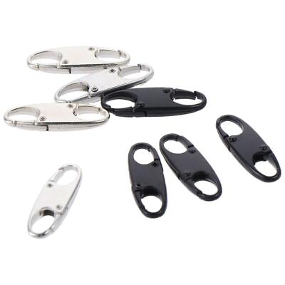 #ad 8 Pcs Silver Zipper Lock Clip Metal Carabiner Clip Anti Theft Bag Backpacks $9.32