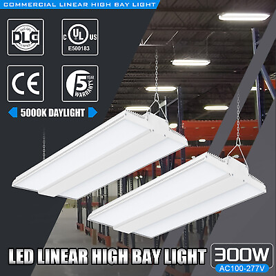 #ad 2 Pack 300W LED Linear High Bay Light Commercial Ceiling Fixture 5000K 45000lm $207.82