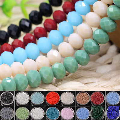 #ad Lots Wholesale Rondelle Faceted Crystal Glass Loose Spacer Beads 3 4 6 8 10mm $2.45