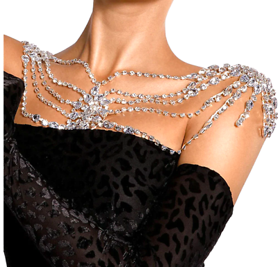 #ad Multilayer Shoulder Chain Dress Lingerie Bridal Rhinestone Body Jewelry Prom Wed $108.36