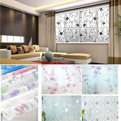 #ad Static Cling Frosted Flower Glass Window Film Sticker Privacy Security Decor USA $28.99