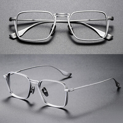 #ad 51mm Women Men Titanium Glasses Frames Rectangle Eyeglasses Frames Demo Lens C $42.74