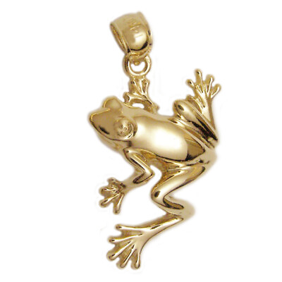 #ad New 14k Gold Frog Pendant $199.00