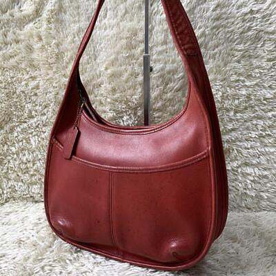 #ad Coach 9033 Ergo Pocket Zip One Shoulder Bag Red Leather Excellent From Jp $307.38