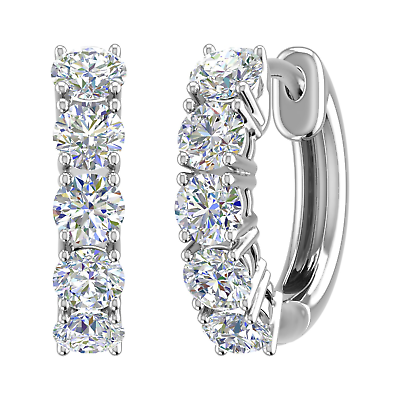 #ad 1 Carat Natural Diamond Hoop Earrings in 10K White Gold $589.99