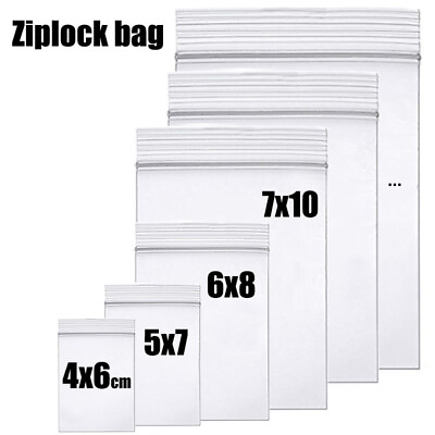 #ad Clear Reclosable Seal Bag Plastic Poly Zip Lock Bags Jewelry Zipper Baggie 2Mil $286.86