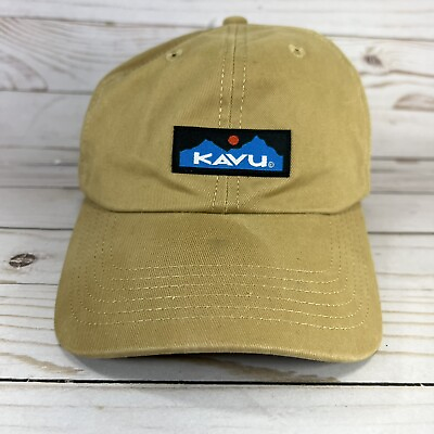 #ad Kavu Seattle Strapback Khaki Hat Logo Adjustable Unisex Baseball Cap $14.99