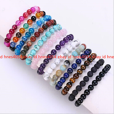 #ad Wholesale 13 Pcs 8mm Multicolor Gems Round Beads Reiki Healing Bracelet 7.5in $25.99