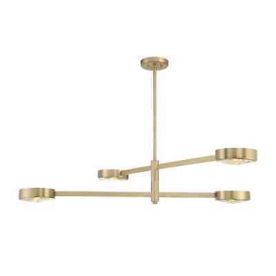 #ad ORS 734 MG CRYSTORAMA Orson 4 Light 54 inch Modern Gold Chandelier Ceiling Light $600.00