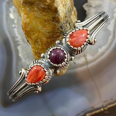 #ad Carolyn Pollack Southwestern Style Sterling Orange Purple Spiny Oyster Bracelet $138.75