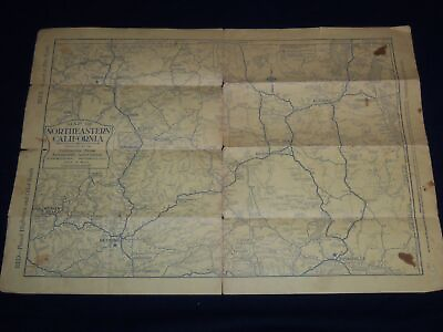#ad 1932 NORTH EASTERN CALIFORNIA FOLD OUT MAP J 8833 $60.00