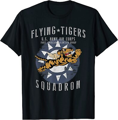 #ad New Limited Flying Tigers Squadron WWII Insignia Vintage WW2 Air Corps T Shirt $18.99