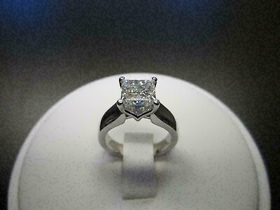 #ad 8mm White Princess Cut Moissanite Wadding Fancy Ring 14K White Gold Plated $134.99