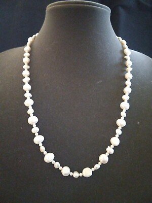 #ad 24 Inch Flesh Water Pearls White $70.00