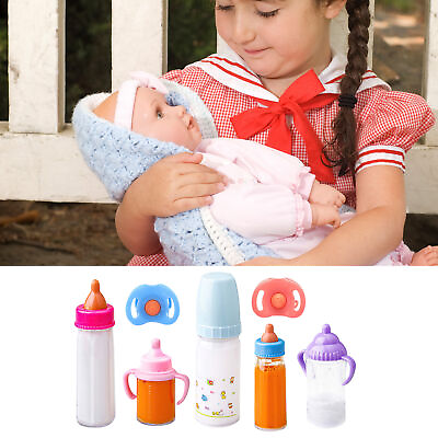 #ad Baby Doll Magic Bottles 1 Milk1 Juice Bottle Pacifier for Doll Gift $8.69