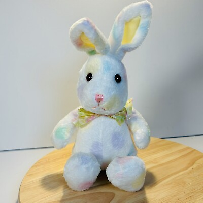 #ad Bunny Plush Easter White Pastel Colors Polyester Fiber Stand Up Ears $10.00