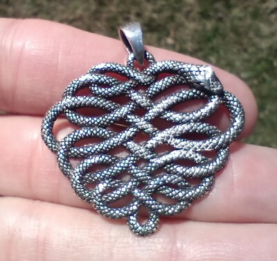 #ad 925 sterling silver Snake Pendant necklace $36.00