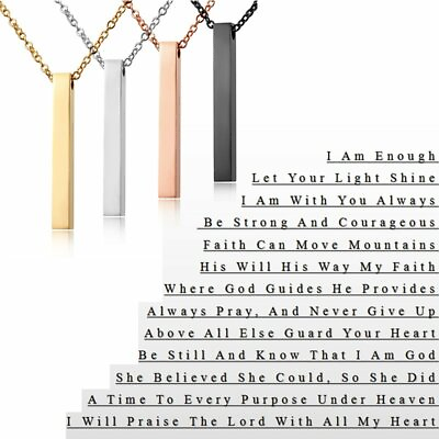 #ad Personalized Stainless Steel DIY Custom Name Pendant Necklace Women Men Gift C $3.19