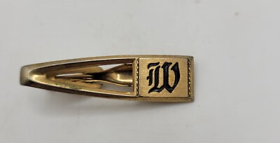 #ad Hickok Monogram Vintage Tie Bar Clip Letters W Initials $7.74