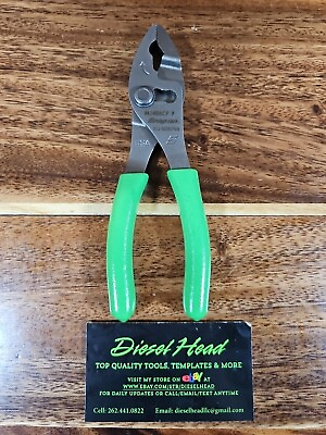 #ad *NEW* Snap On HJ46ACF 6quot; Talon GREEN Soft Grip Flank Jaw Slip Joint Pliers $60.49