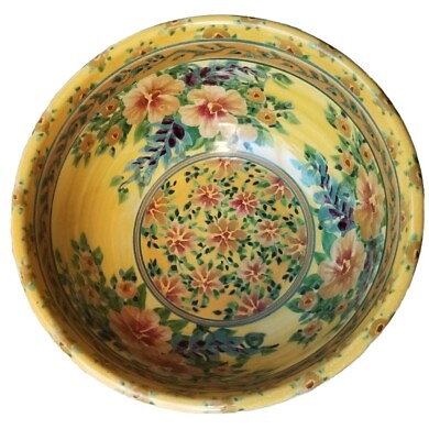 #ad Sandy Kreyer Multicolored Ceramic Art Pottery Bowl Vintage RARE Gorgeous $224.99