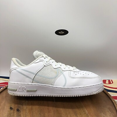 #ad Nike Air Force 1 React White Running Shoes Sneakers Size 13 CT1020 101 $60.99