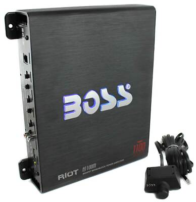 #ad Boss Riot 1100W Monoblock Class A B Car Amplifier And Sub Bass Remote R1100M $84.89