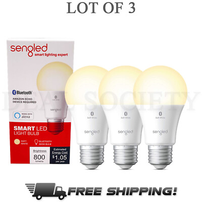 #ad Smart Dimmable Light LED Bulb E26 60W Equivalent Soft White 800LM Lot of 3 $12.99