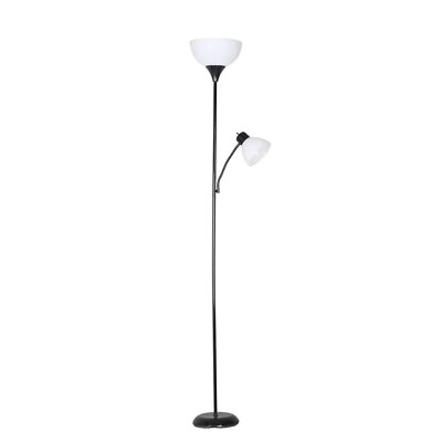 #ad 72#x27;#x27; Combo Floor Lamp Reading Lamp Black PlasticNot Included Light Bulb $14.29