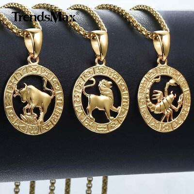 #ad Gold Plated Zodiac Constellation Pendant Necklace Choker 16 22quot; Box Snail Chain $8.54