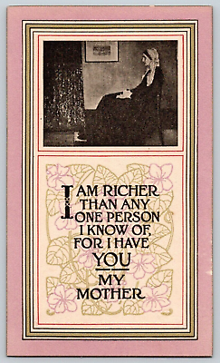 #ad Beautiful Postcard I Am Richer For I Have You My Mother Floral $6.95
