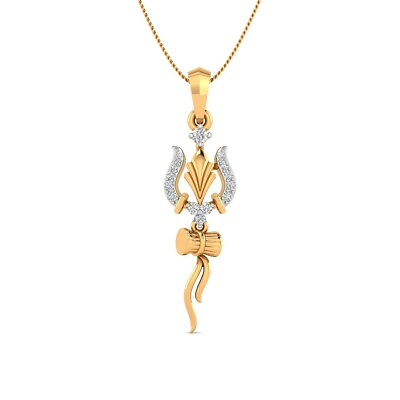 #ad Trishul Damru glorious diamond pendant in 18KT $558.63