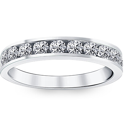 #ad 1ct Diamond Wedding Ring 14K White Gold $499.99
