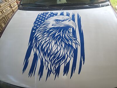 #ad American eagle Flag Decal large 20x30quot; vinyl graphic USA camper rv trailer hood $17.95