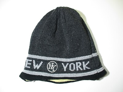 #ad New York City Beanie Men#x27;s Size S Small Dark Gray Winter Skully Cap Beanie NYC $2.37