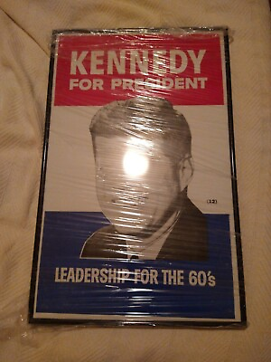 #ad Framed JFK  Replica campaign poster great condition $180.00