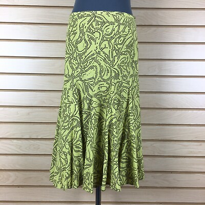 #ad #ad Kasper A Line Skirt 6 Yellow Floral Lined Rayon Knee Length $8.70