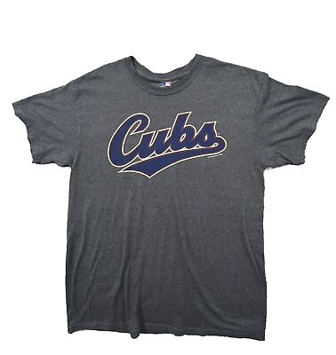 #ad Chicago Cubs Shirt Mens Large Gray MLB Baseball Adult $24.88