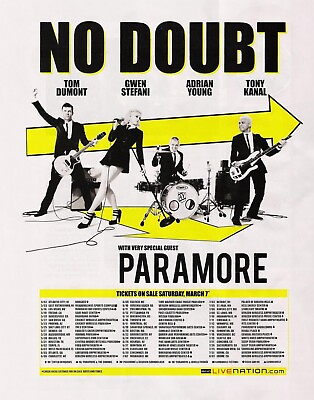 #ad No Doubt and Paramore Reprint 13quot; x 19quot; Concert Poster $19.95