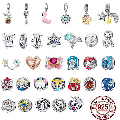 #ad Mutiple 100% 925 Charm Beads Fit Pendant Bracelet Chain DIY Women Jewelry Gifts $8.20