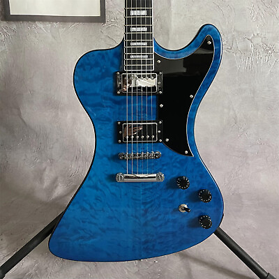 #ad Blue Solid body Electric Guitar Black Fretboard 6 String 2H Black Pickguard $245.67