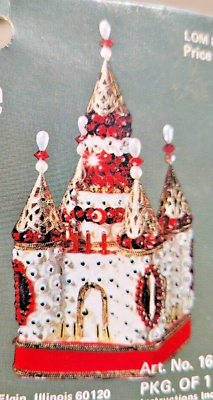 #ad LeeWards WINTER PALACE Castle RARE Vintage Sequin Bead Christmas Ornament Kit $64.85