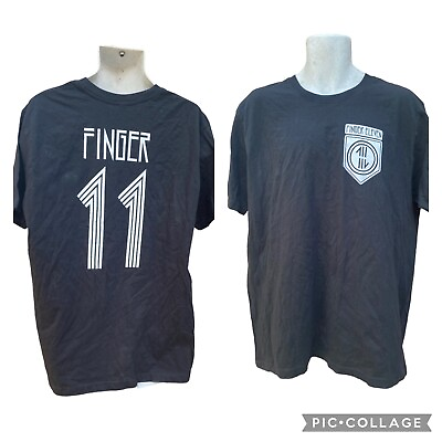 #ad Finger Eleven Vintage band Men#x27;s T shirt XL black double sided T Shirt $29.99