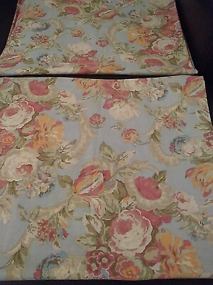 #ad Waverly Blue Floral Spring Bling 2 Panels Curtain 52” W x 84” $69.99