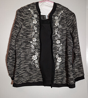 #ad Rebecca Malone sweater twofer Size Medium Black $12.99