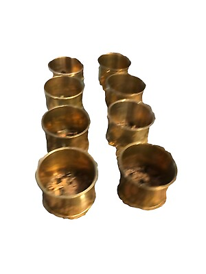 #ad Solid Brass Napkin Rings Set 8 India Round Formal Dinner ￼￼ $19.99