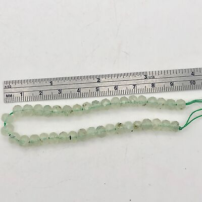 #ad Rare Gemmy Prehnite Faceted Half Strand 6x5 or 4mm Green Roundel 36 bds $18.99