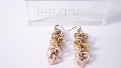 #ad Lee Angel Women#x27;s Color Block Ribbon Ring Chandelier Mesh Earrings NWT 159 $23.20